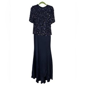 Hand Beaded St John knit dress gown